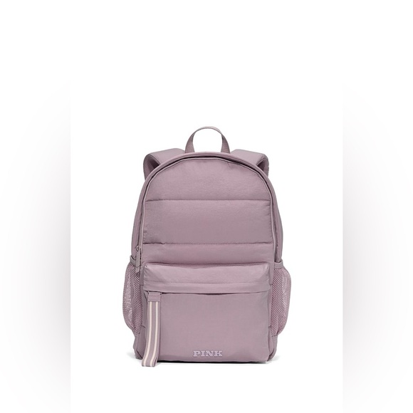 PINK Victoria's Secret Handbags - PINK Victoria’s Secret Quilted Puffer Backpack Violet Ashes- NWT